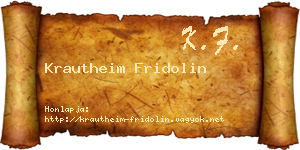 Krautheim Fridolin névjegykártya